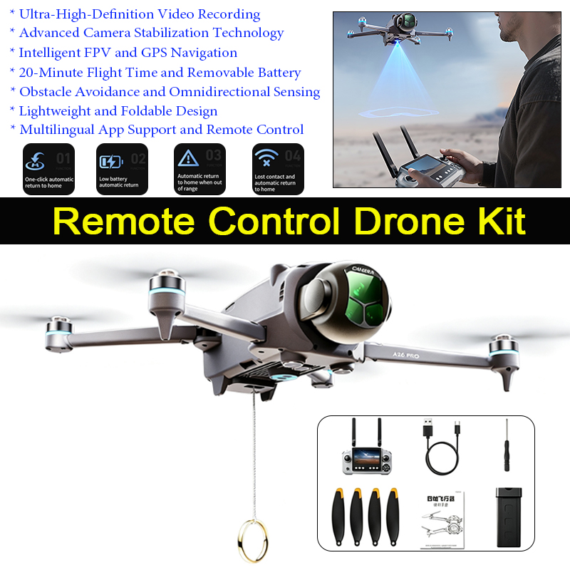 Dron A26 Pro con GPS, Control  - Drone Mapping reseña y precio